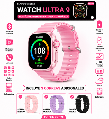 GlucoWatch Ultra 9⌚️🌟: Controla Glucosa, Ritmo Cardíaco y Presión Arterial (5 segundos / 99% de exactitud)